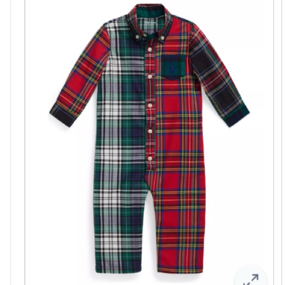 Ralph Lauren Baby Boy Stretch Poplin Fun Coverall
